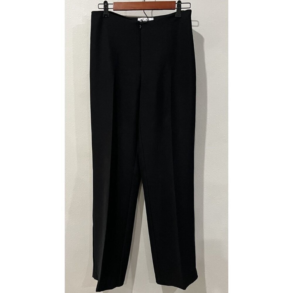 Joseph Ribkoff Pants Womens 8 High Waisted Flared Wide Leg Pants Black Zip Up